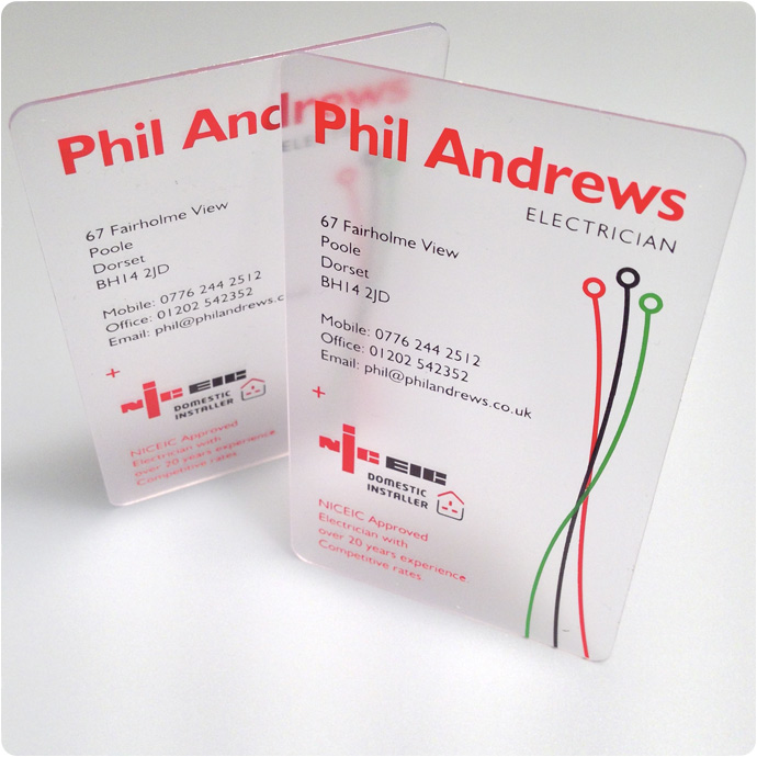 frosted clear plastic business cards