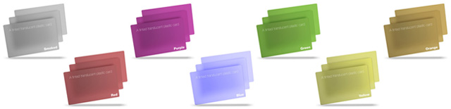 tinted frosted translucent plastic cards