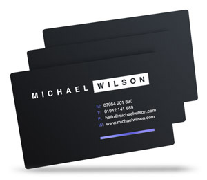 Michael Wilson satin black plastic business cards