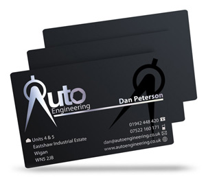 satin black plastic business cards information