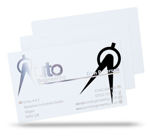 White plastic business cards free design service
